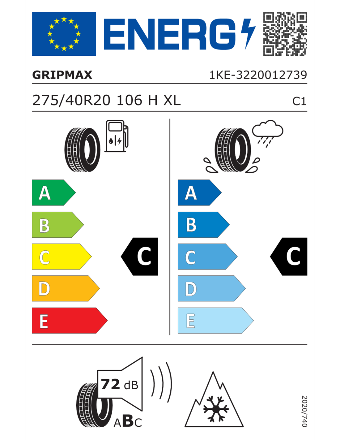 GRIPMAX INCEPTION AT 275/40 R20 106H XL