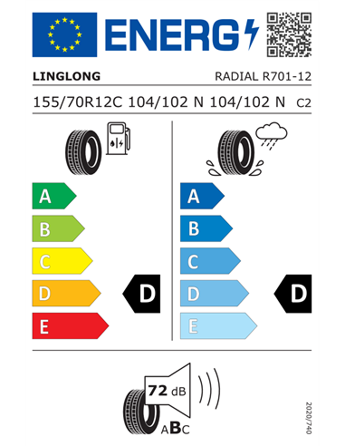 LINGLONG R701 155/70 R12C 104/102N LINGLONG R701 155/70 R12C 104/102N