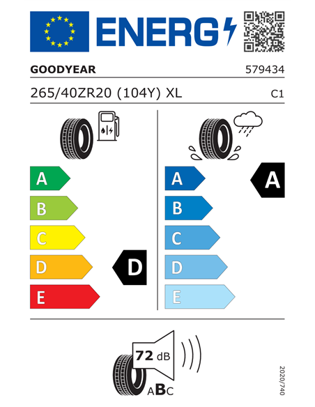 GOODYEAR EAGLE F1 SUPERSPORT 265/40 R20 104Y XL