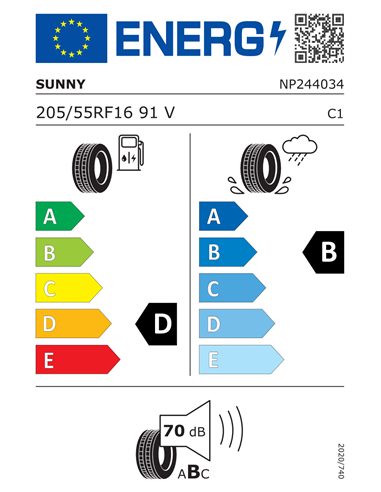 SUNNY NA302 205/55 R16 91V RUNFLAT