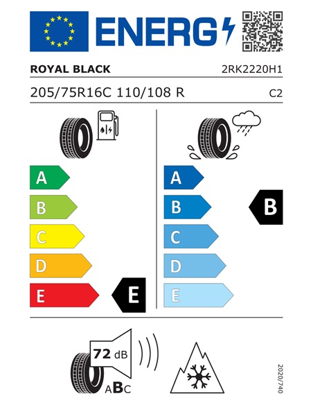 ROYAL BLACK ROYAL WINTER VAN 8PR 205/75 R16C 110/108R