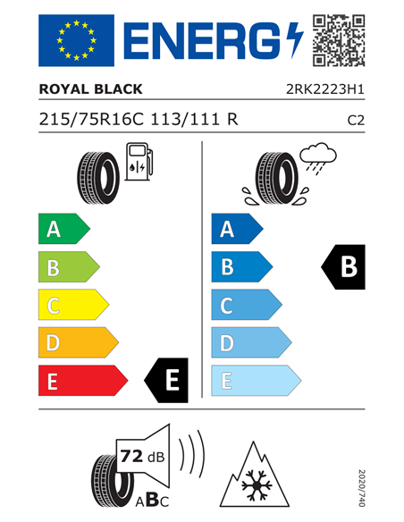 ROYAL BLACK ROYAL WINTER VAN 8PR 215/75 R16C 113/111R