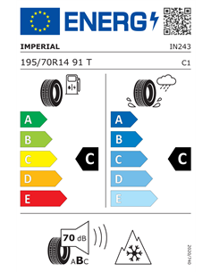 IMPERIAL SNOWDRAGON HP 195/70 R14 91T 2