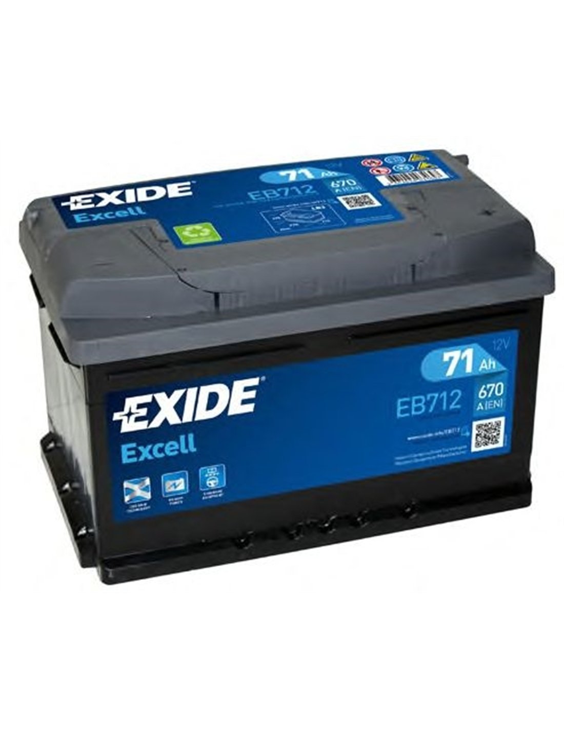 EXIDE EXCELL 12V 71Ah 670A