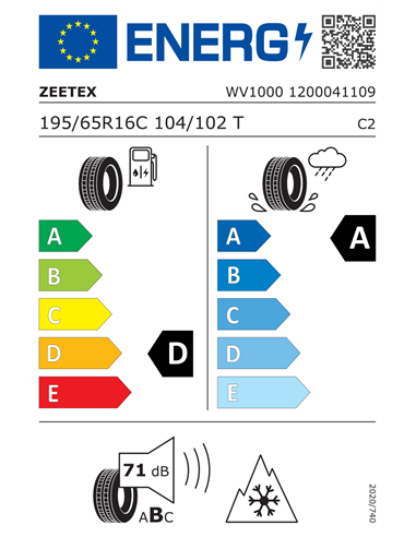 ZEETEX WV1000 195/65 R16C 104/102T ZEETEX WV1000 195/65 R16C 104/102T