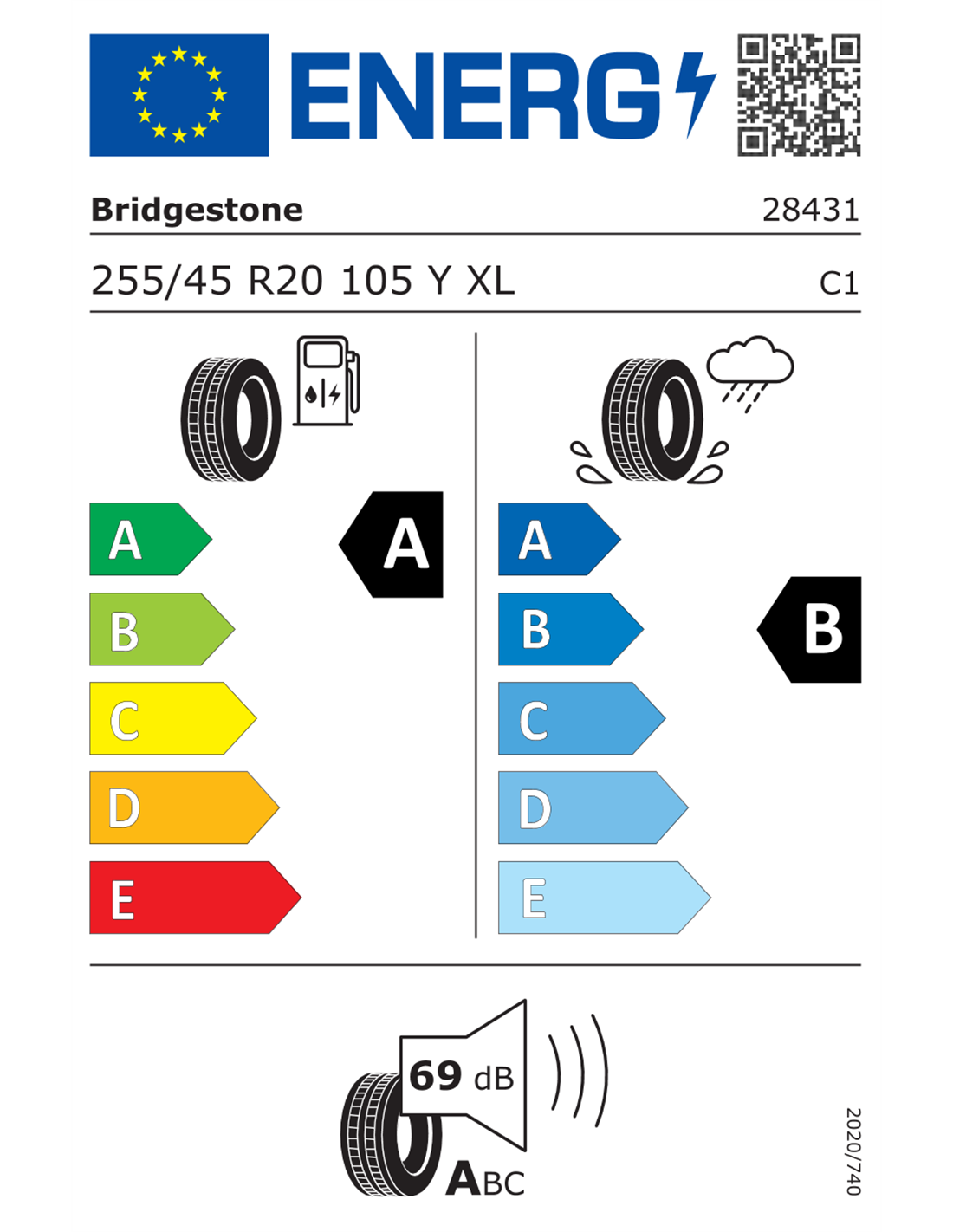 BRIDGESTONE TURANZA 6 * B-SILENT 255/45 R20 105Y XL