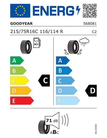 GOODYEAR EFFICIENT GRIP CARGO 215/75 R16C 116/114R