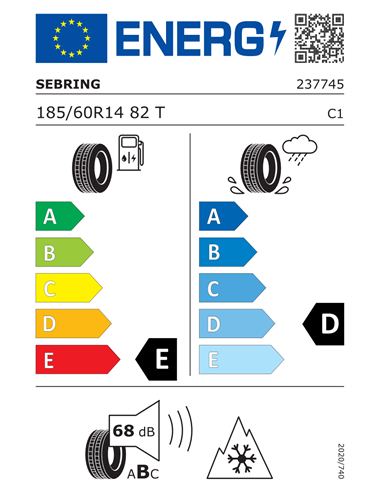 SEBRING FORMULA SNOW+ (601) 185/60 R14 82T SEBRING FORMULA SNOW+ (601) 185/60 R14 82T