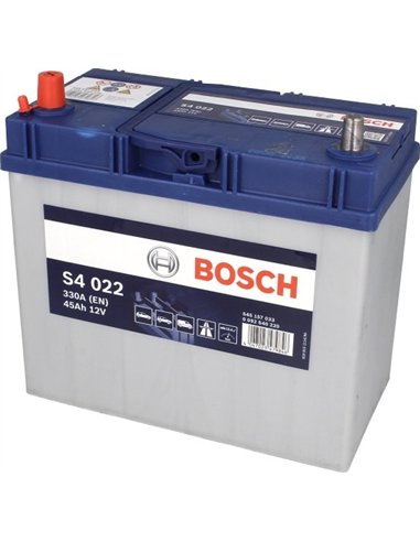 BOSCH S4 12V 45Ah 330A - Borna Inversa (stanga +) BOSCH S4 12V 45Ah 330A - Borna Inversa (stanga +)
