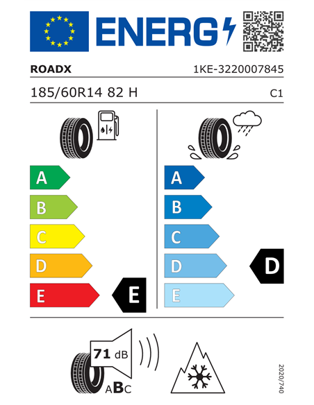 ROADX RXFROST WH01 185/60 R14 82H