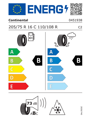 CONTINENTAL VANCONTACT AS ULTRA 205/75 R16C 110/108R