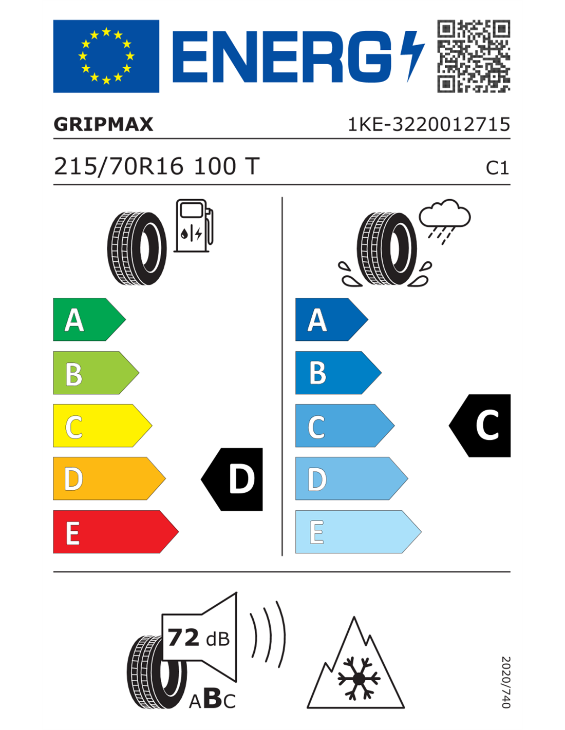 GRIPMAX INCEPTION AT 215/70 R16 100T