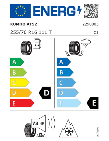 KUMHO AT52 255/70 R16 111T KUMHO AT52 255/70 R16 111T