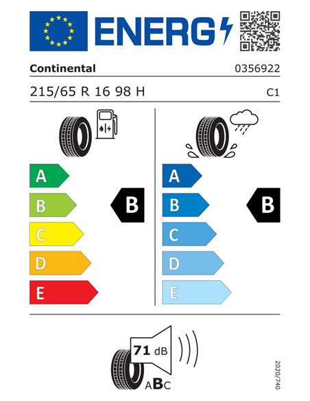 CONTINENTAL CONTIECOCONTACT 5 AO 215/65 R16 98H