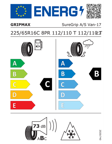 GRIPMAX SUREGRIP AS VAN 8PR 225/65 R16C 112/110T
