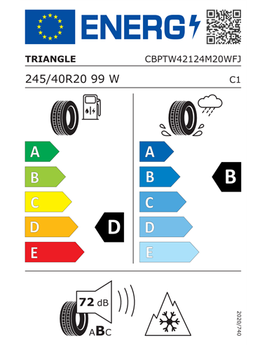 TRIANGLE EFFEXWINTER TW421 245/40 R20 99W TRIANGLE EFFEXWINTER TW421 245/40 R20 99W
