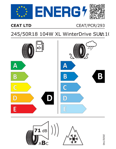 CEAT WINTER DRIVE SUV 245/50 R18 104W XL CEAT WINTER DRIVE SUV 245/50 R18 104W XL