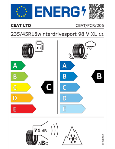 CEAT WINTERDRIVE SPORT 235/45 R18 98V XL CEAT WINTERDRIVE SPORT 235/45 R18 98V XL