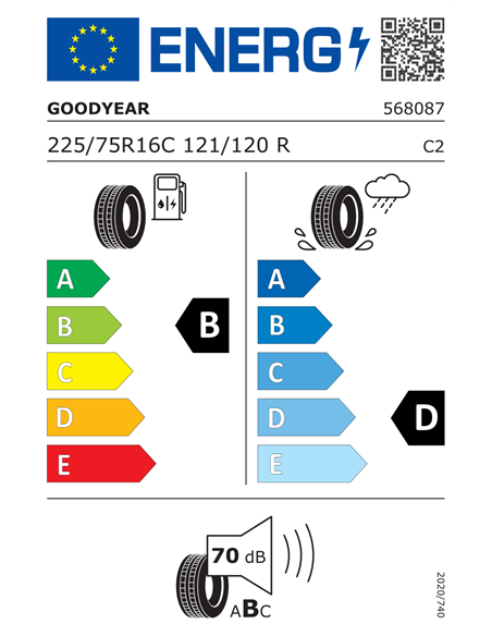 GOODYEAR EFFICIENTGRIP CARGO 10PR 225/75 R16C 121/120R