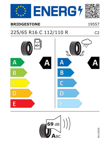 BRIDGESTONE DURAVIS R660 ECO 225/65 R16C 112/110R