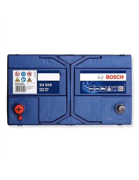 BOSCH S4 12V 95Ah 830A - Borna Inversa (stanga +)