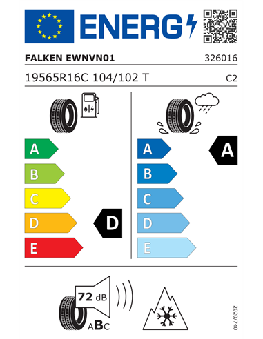 FALKEN EUROWINTER VAN01 195/65 R16C 104/102T FALKEN EUROWINTER VAN01 195/65 R16C 104/102T