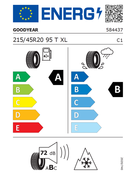 GOODYEAR VECTOR 4SEASONS GEN-3 215/45 R20 95T XL