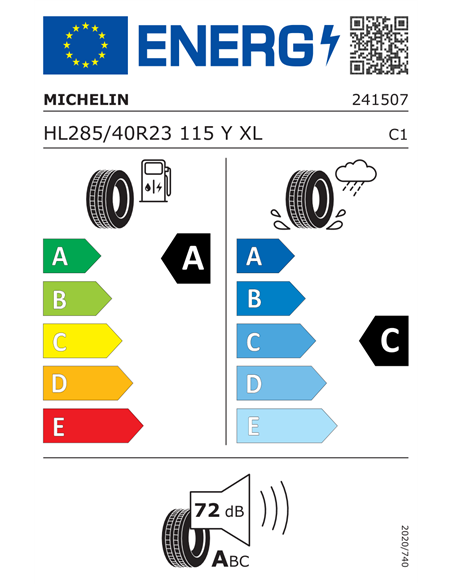 MICHELIN PRIMACY ALL SEASON ACOUSTIC LR 285/40 R23 115Y XL