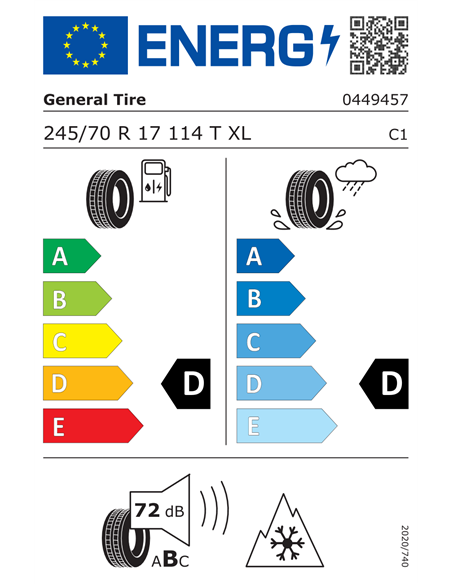GENERAL TIRE GRABBER AT3 FR 245/70 R17 114T XL