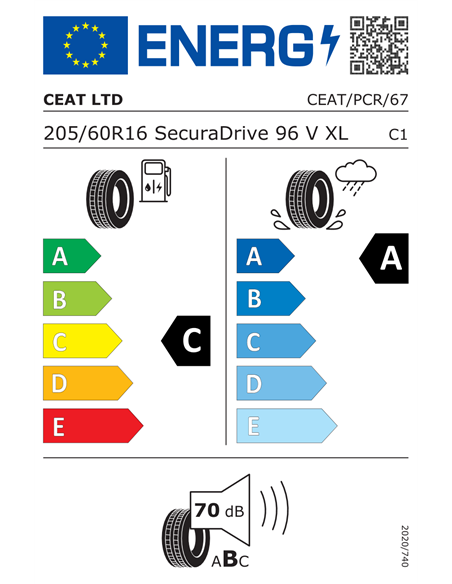 CEAT SECURADRIVE 205/60 R16 96V XL
