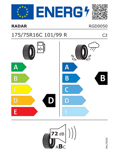 RADAR ARGONITE RV-4 175/75 R16C 101/99R