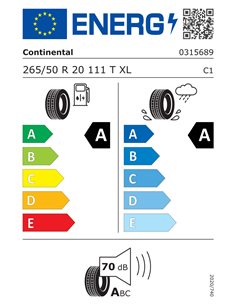 CONTINENTAL ECOCONTACT 7 265/50 R20 111T XL 2