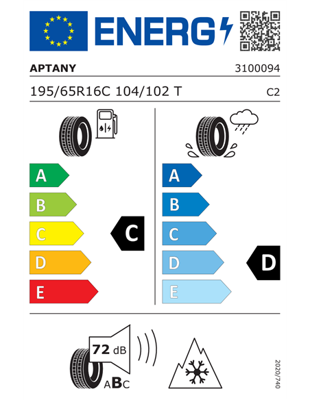 APTANY RC147 195/65 R16C 104/102T