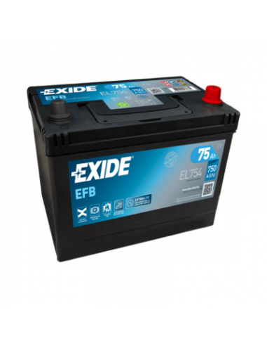 EXIDE EFB 12V 75Ah 750A - Borna Normala (dreapta +)