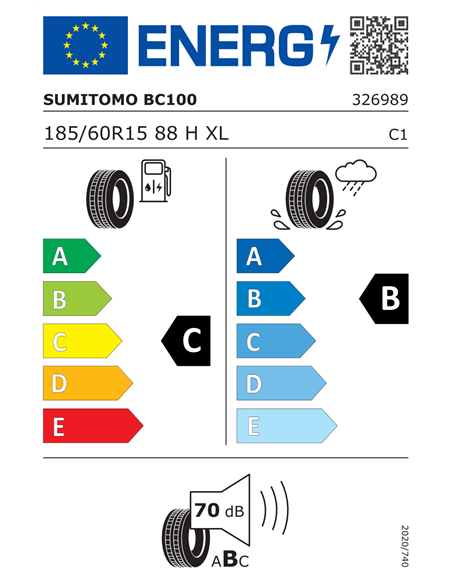 SUMITOMO BC100 185/60 R15 88H XL