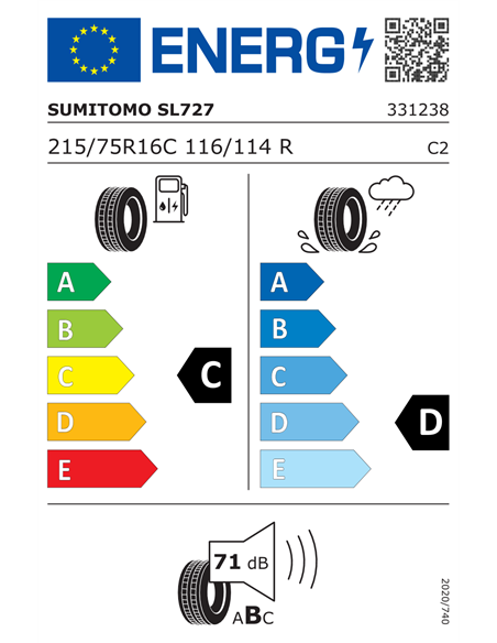 SUMITOMO SL727 215/75 R16C 116/114R
