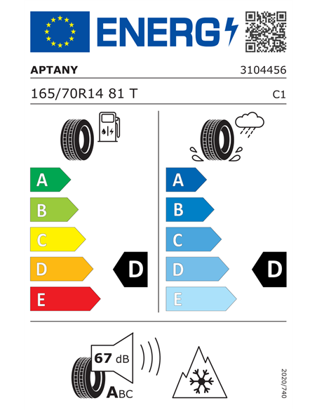 APTANY RC501 165/70 R14 81T