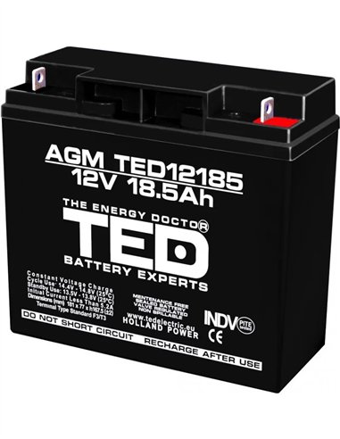 TED F3 AGM VRLA 12V 18.5Ah