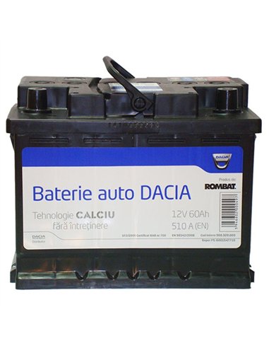 DACIA OEM - ORIGINAL 12V 60Ah 510A DACIA OEM - ORIGINAL 12V 60Ah 510A