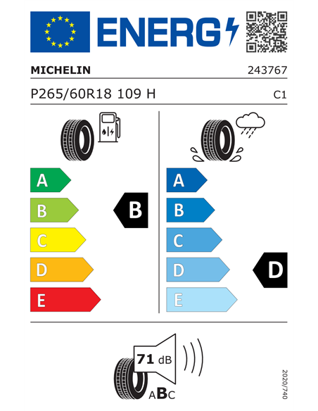 MICHELIN LATITUDE TOUR HP 265/60 R18 109H