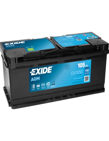 EXIDE START-STOP AGM 12V 105Ah 950A - Borna Normala (dreapta +) EXIDE START-STOP AGM 12V 105Ah 950A - Borna Normala (dreapta +)