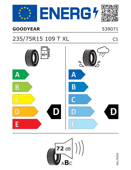 GOODYEAR WRANGLER ALL-TERRAIN ADVENTURE 235/75 R15 109T XL