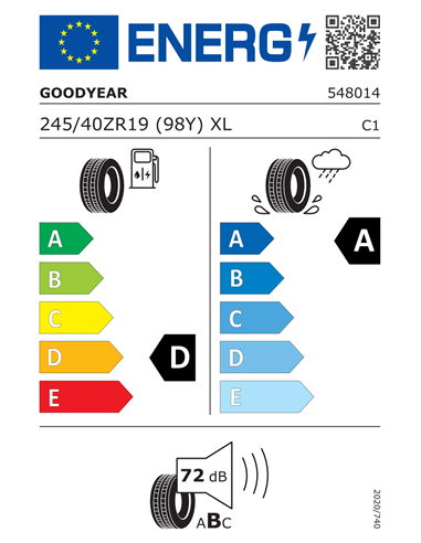 GOODYEAR EAGLE F1 SUPERSPORT 245/40 R19 98Y XL