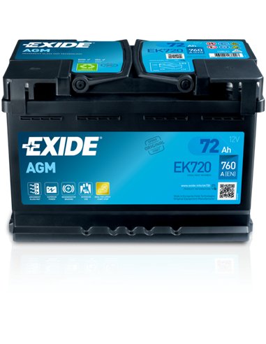 EXIDE AGM 12V 72Ah 760A EXIDE AGM 12V 72Ah 760A