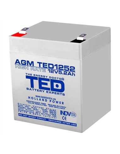 TED AGM VRLA HIGH RATE F2 12V 5.2Ah