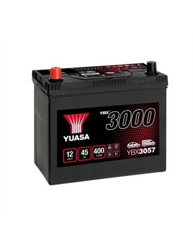 YUASA 3000 ASIA 12V 45Ah 400A - Borna Inversa (stanga +)