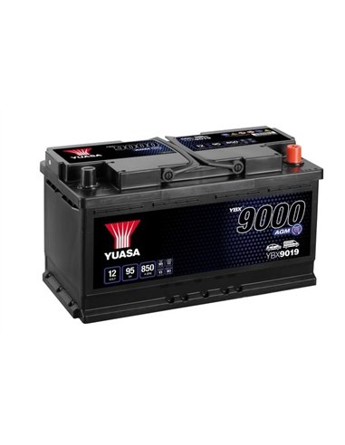 YUASA 9000 AGM 12V 95Ah 850A - Borna Normala (dreapta +)